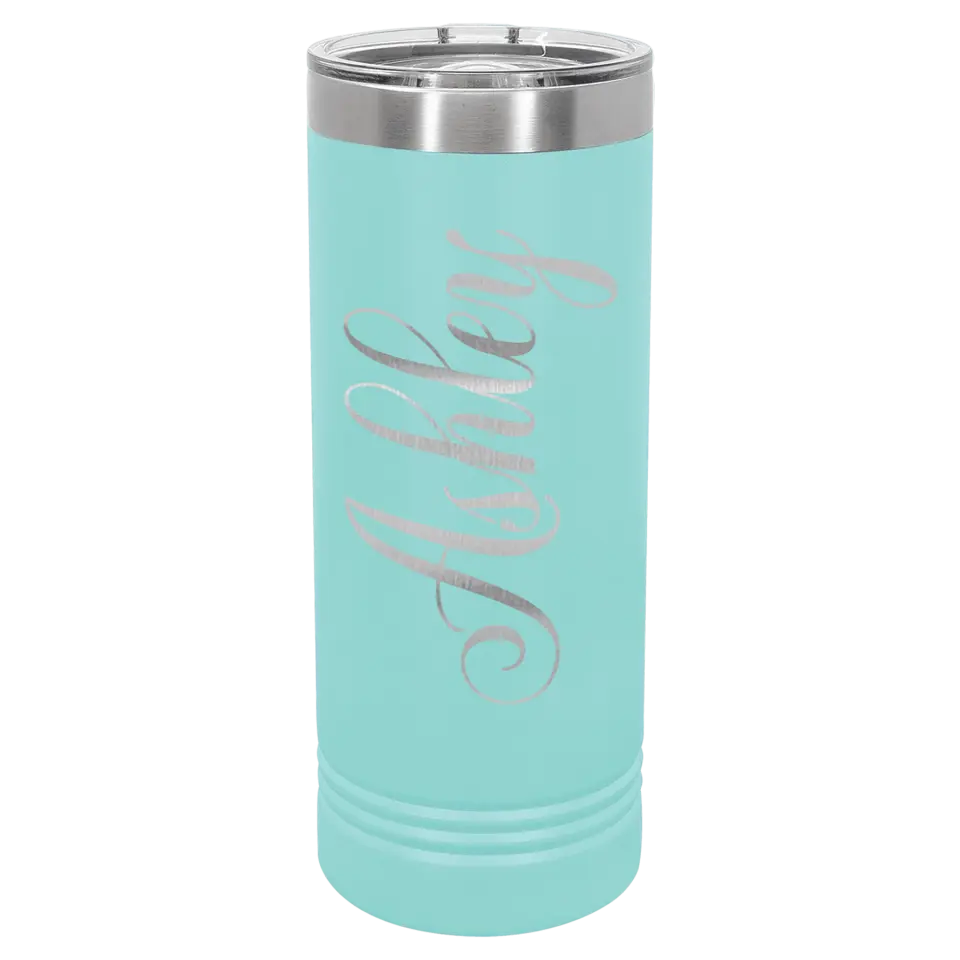 Double Walled Vacuum Insulated Ringneck Skinny Tumbler with Slider Lid - 22 oz - Cursive Name