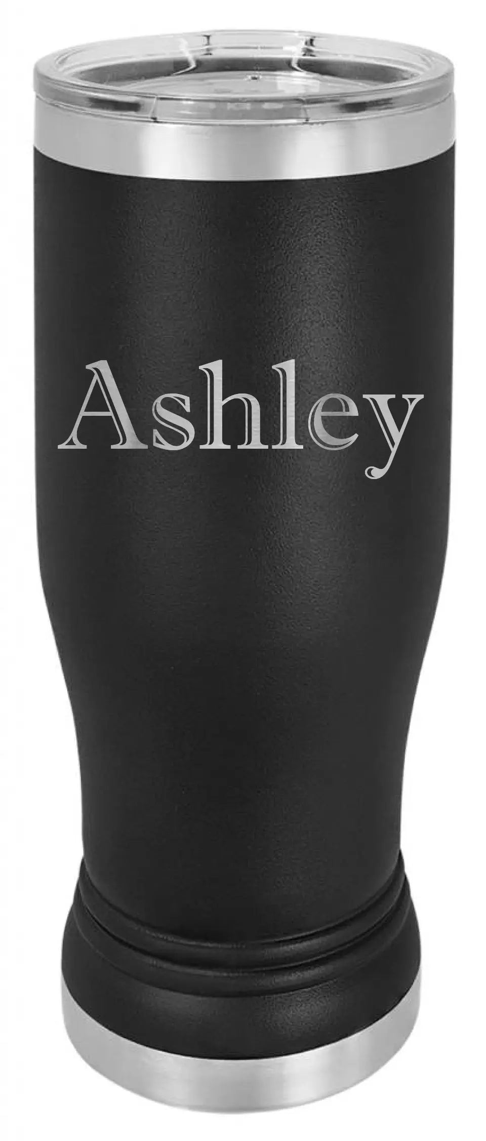 Double Walled Vacuum Insulated Pilsner Tumbler with Slider Lid - Horizontal Custom Name