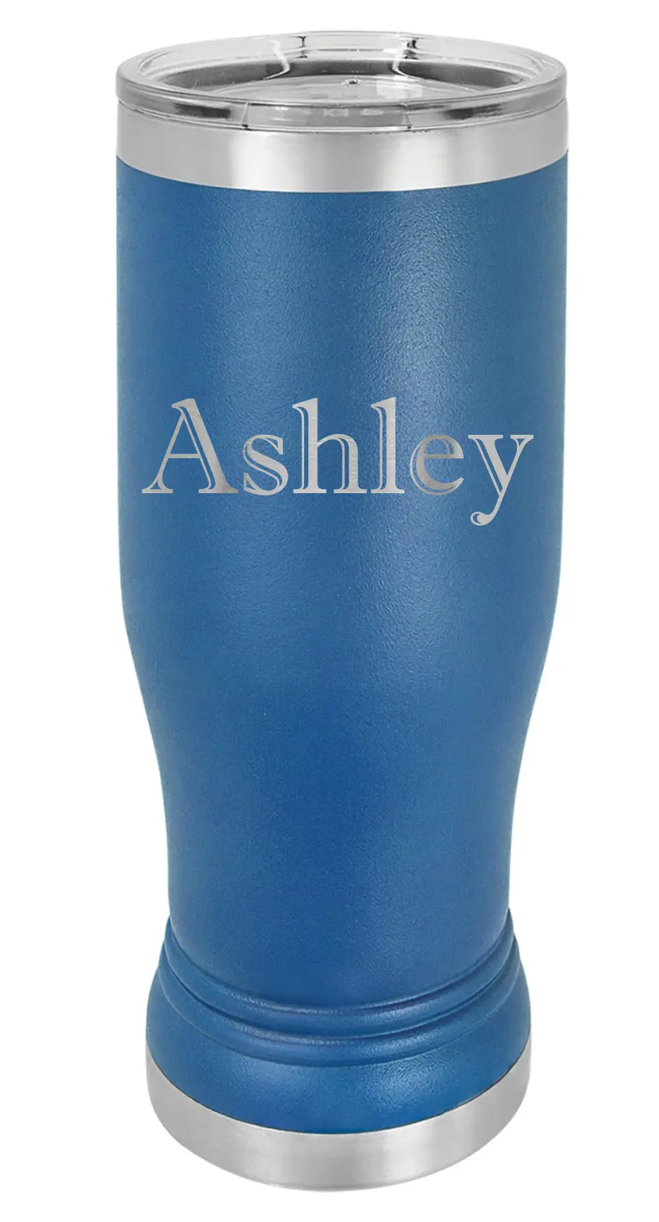 Double Walled Vacuum Insulated Pilsner Tumbler with Slider Lid - Horizontal Custom Name