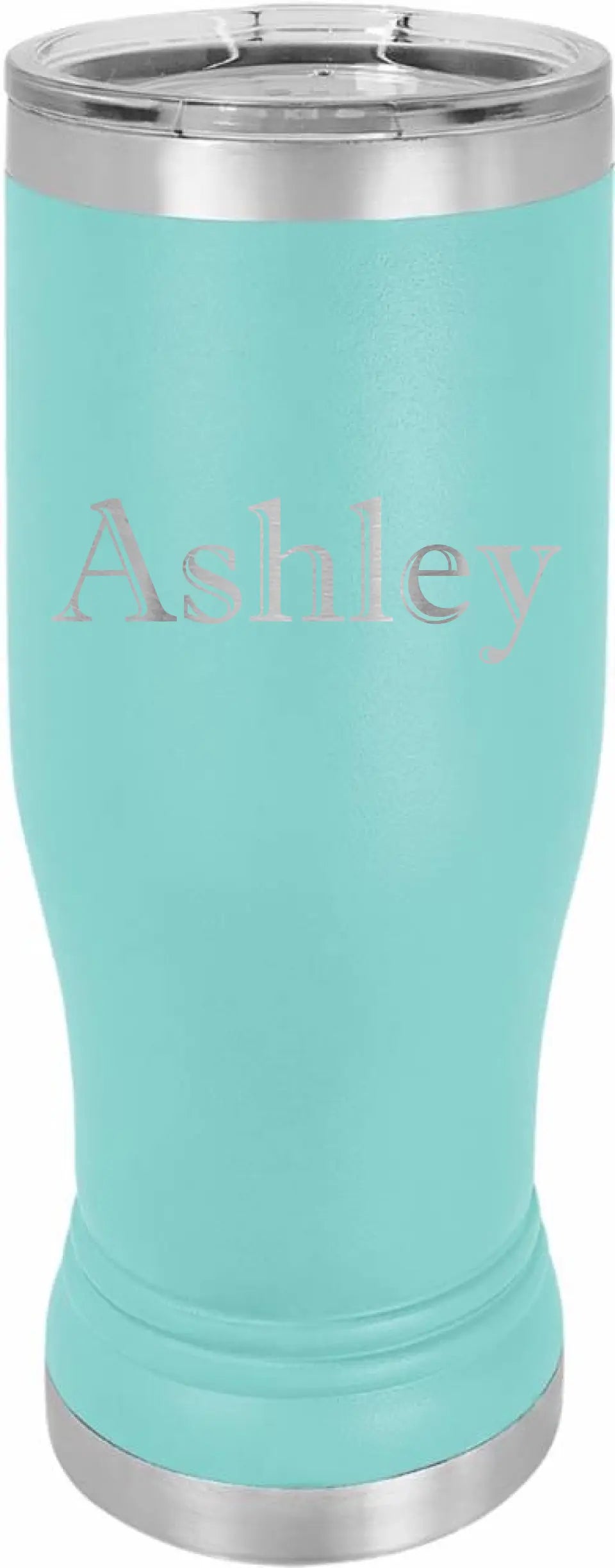 Double Walled Vacuum Insulated Pilsner Tumbler with Slider Lid - Horizontal Custom Name