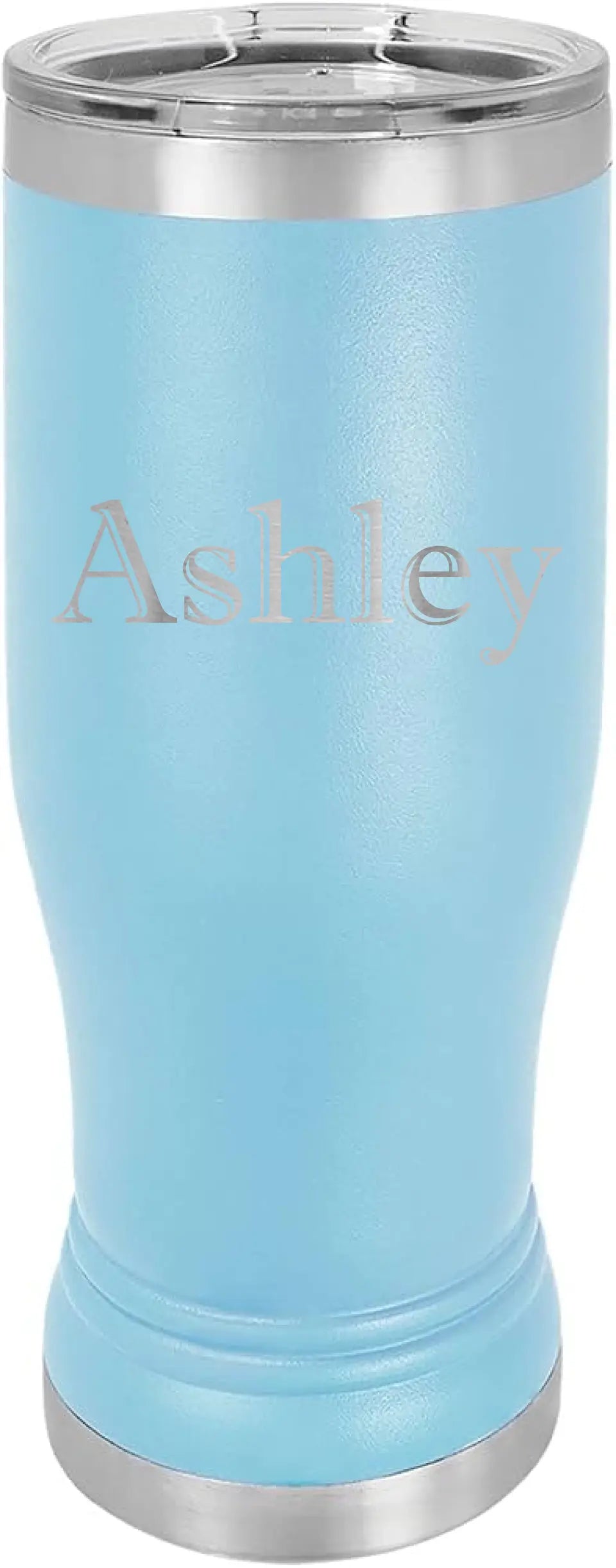 Double Walled Vacuum Insulated Pilsner Tumbler with Slider Lid - Horizontal Custom Name