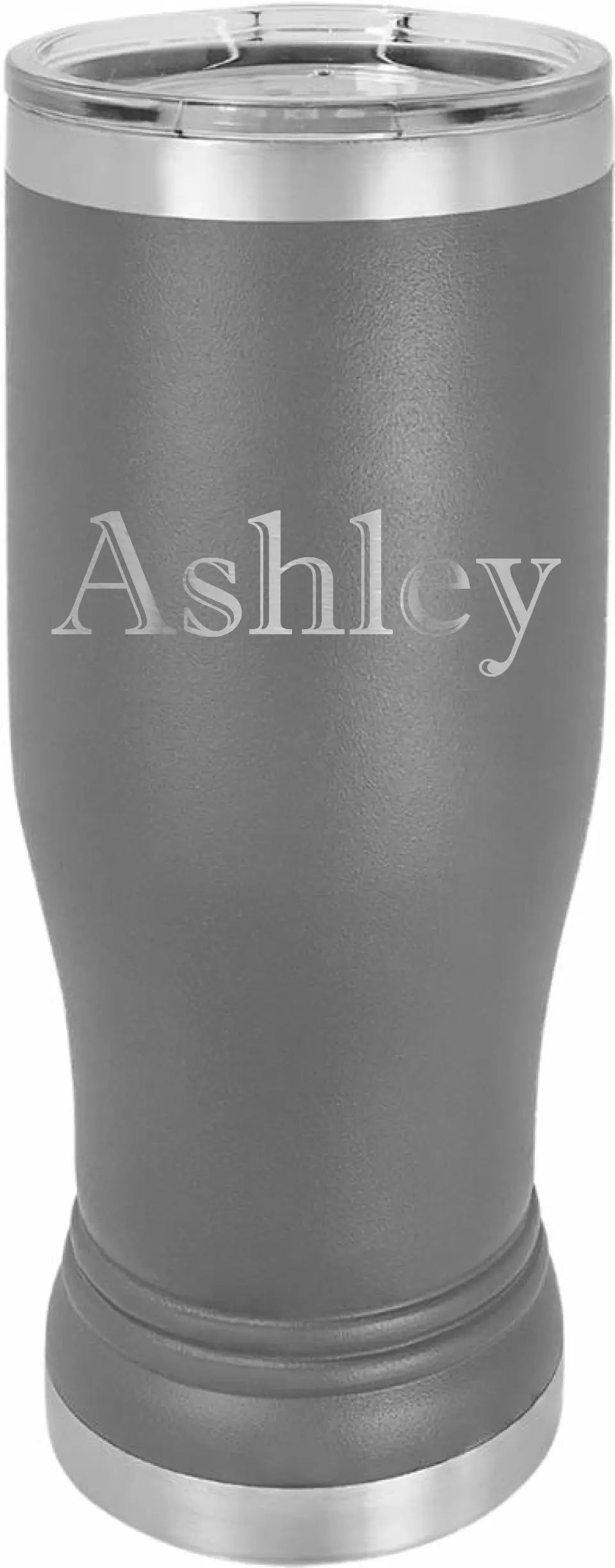 Double Walled Vacuum Insulated Pilsner Tumbler with Slider Lid - Horizontal Custom Name