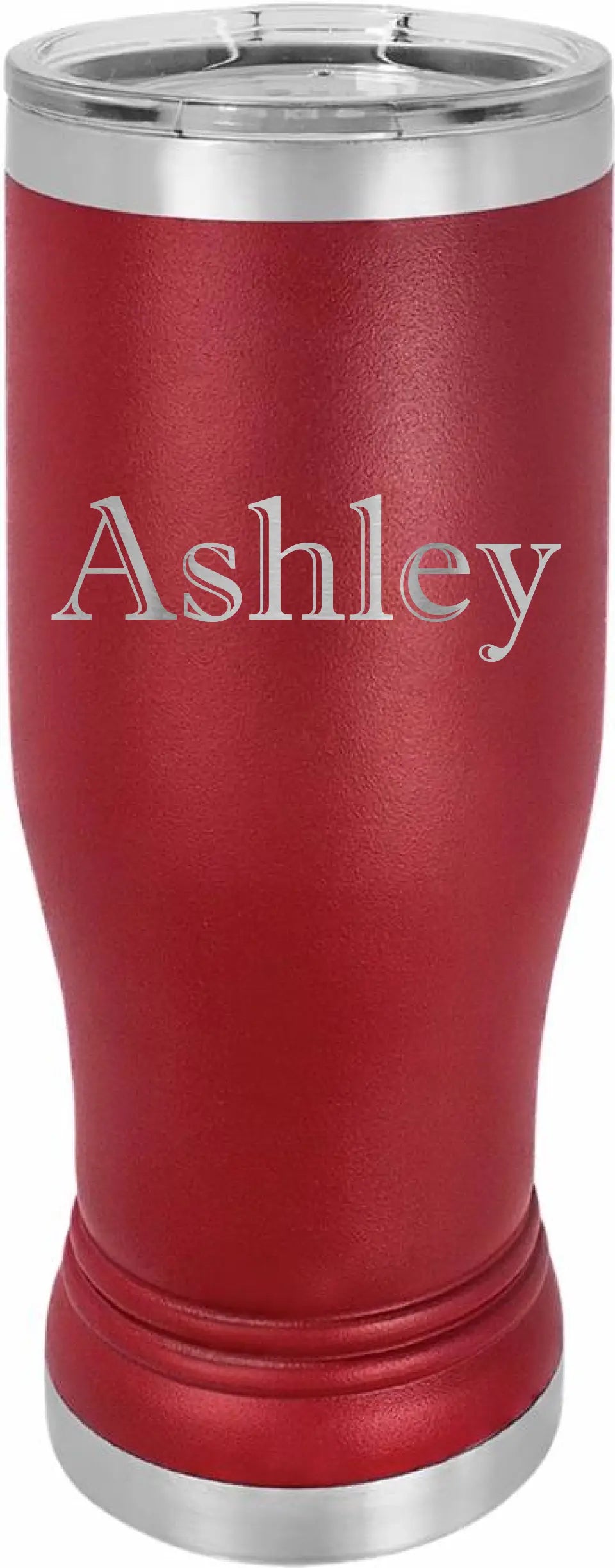 Double Walled Vacuum Insulated Pilsner Tumbler with Slider Lid - Horizontal Custom Name