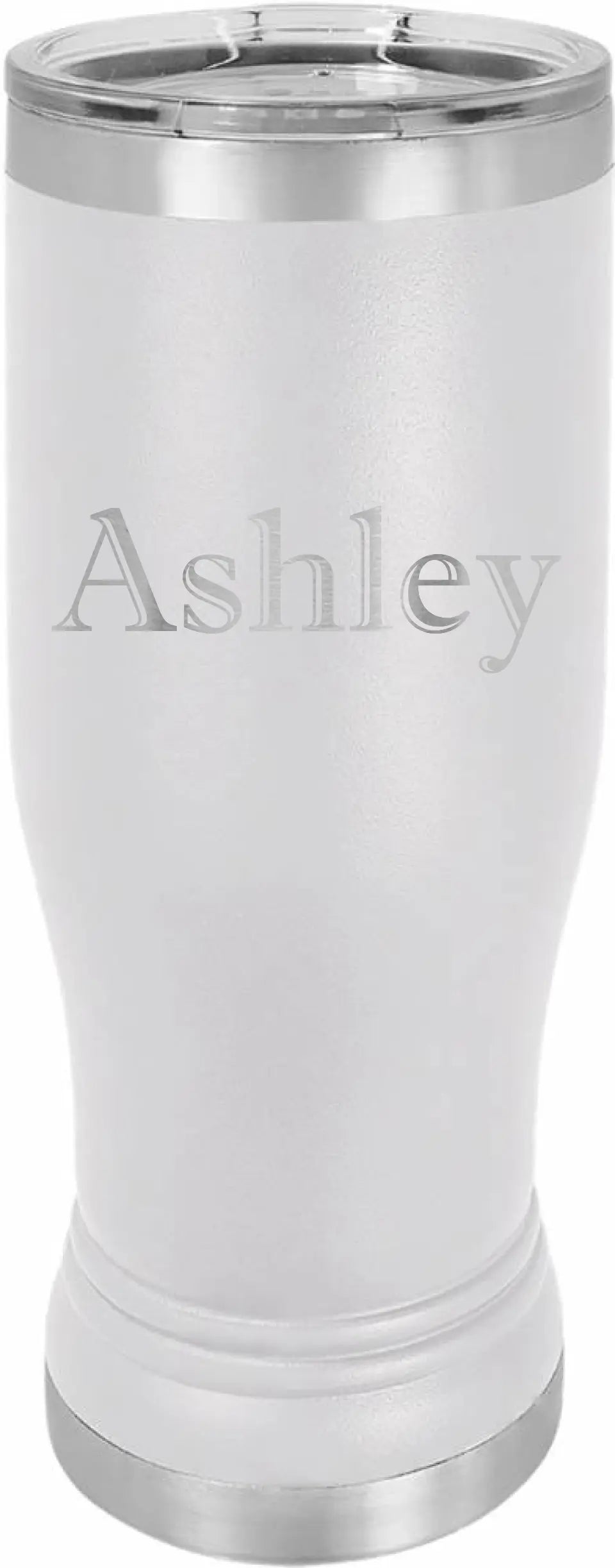 Double Walled Vacuum Insulated Pilsner Tumbler with Slider Lid - Horizontal Custom Name