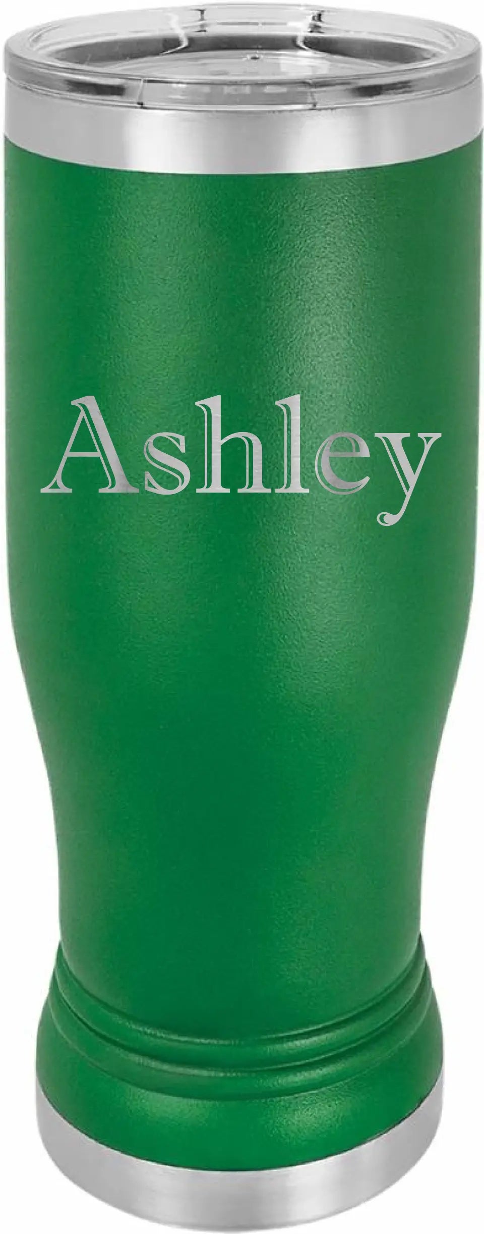 Double Walled Vacuum Insulated Pilsner Tumbler with Slider Lid - Horizontal Custom Name