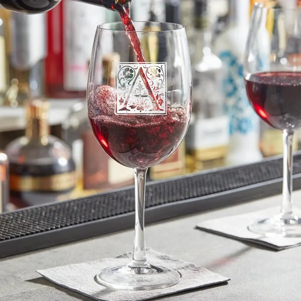 Classic Wine Glass - Laser Engraved Monogram