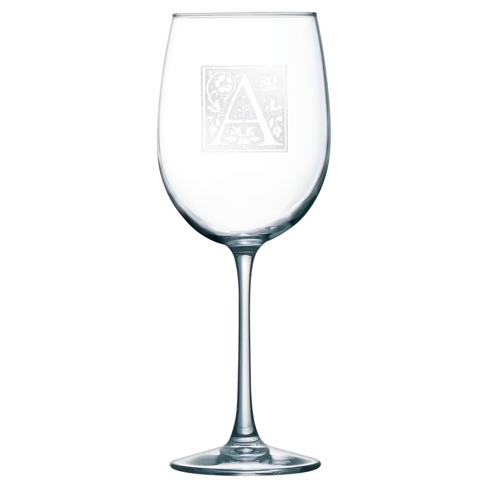 Classic Wine Glass - Laser Engraved Monogram