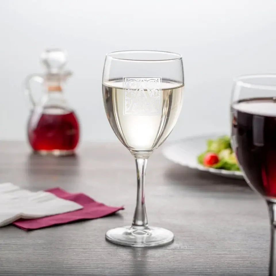 Classic Wine Glass - Laser Engraved Monogram