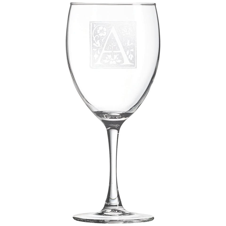 Classic Wine Glass - Laser Engraved Monogram