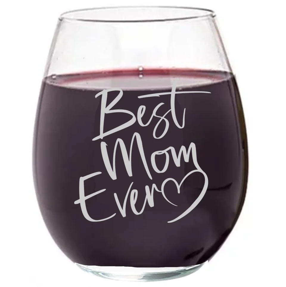 Cute & Funny Mom Themed Stemless Wine Glasses In 3 Sizes