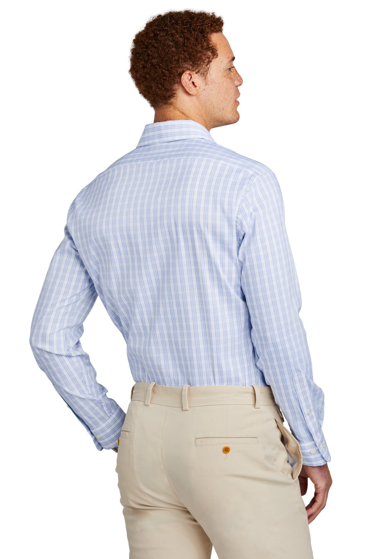 Back Model White/ Newport Blue Grid Check