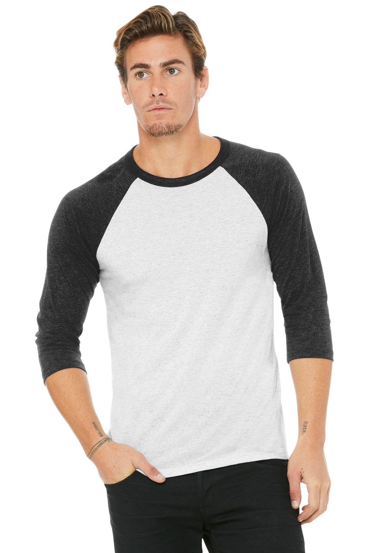 Model White Flk/ Charcoal-BI Triblend