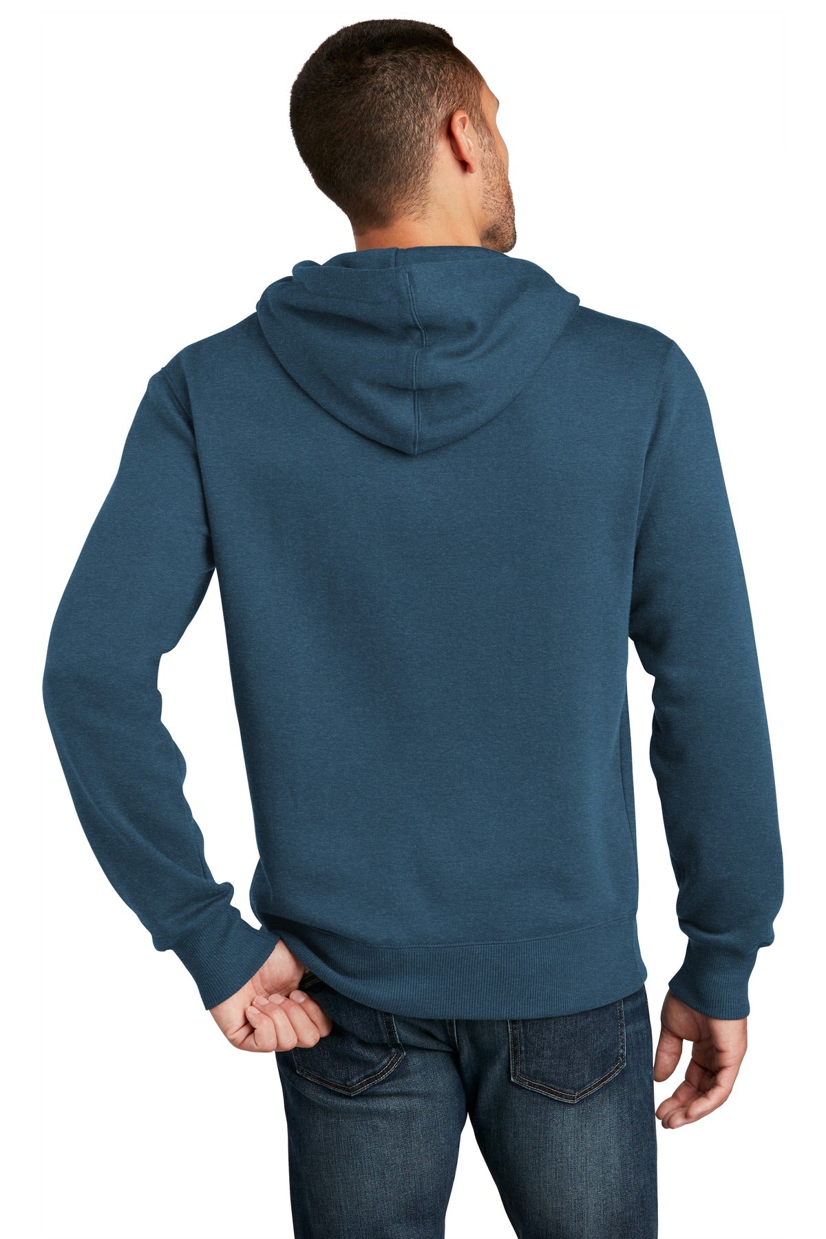 Back Model Heathered Poseidon Blue