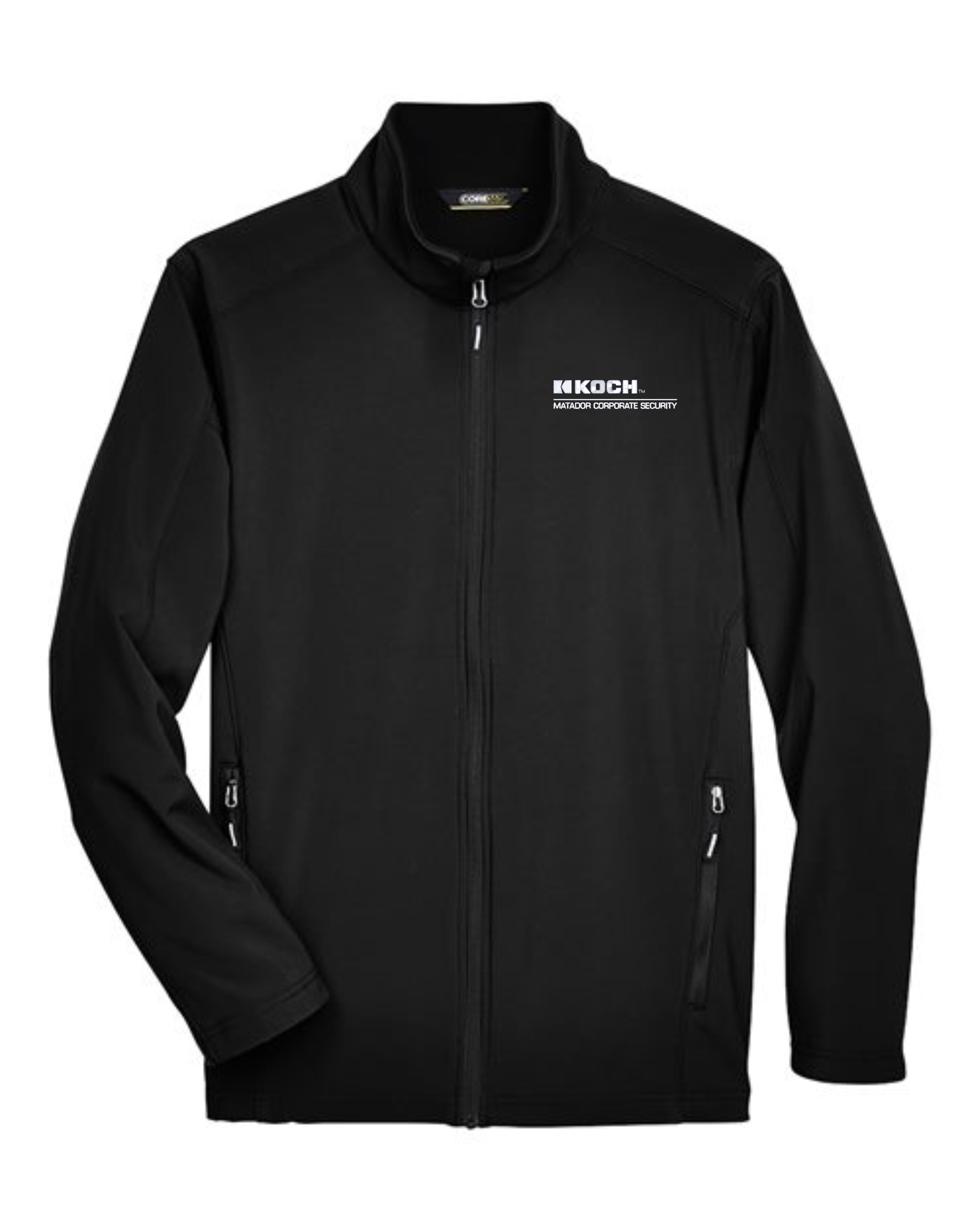 CORE365 88184 Cruise Two-Layer Fleece Bonded Soft Shell Jacket With Koch Text Embroidery