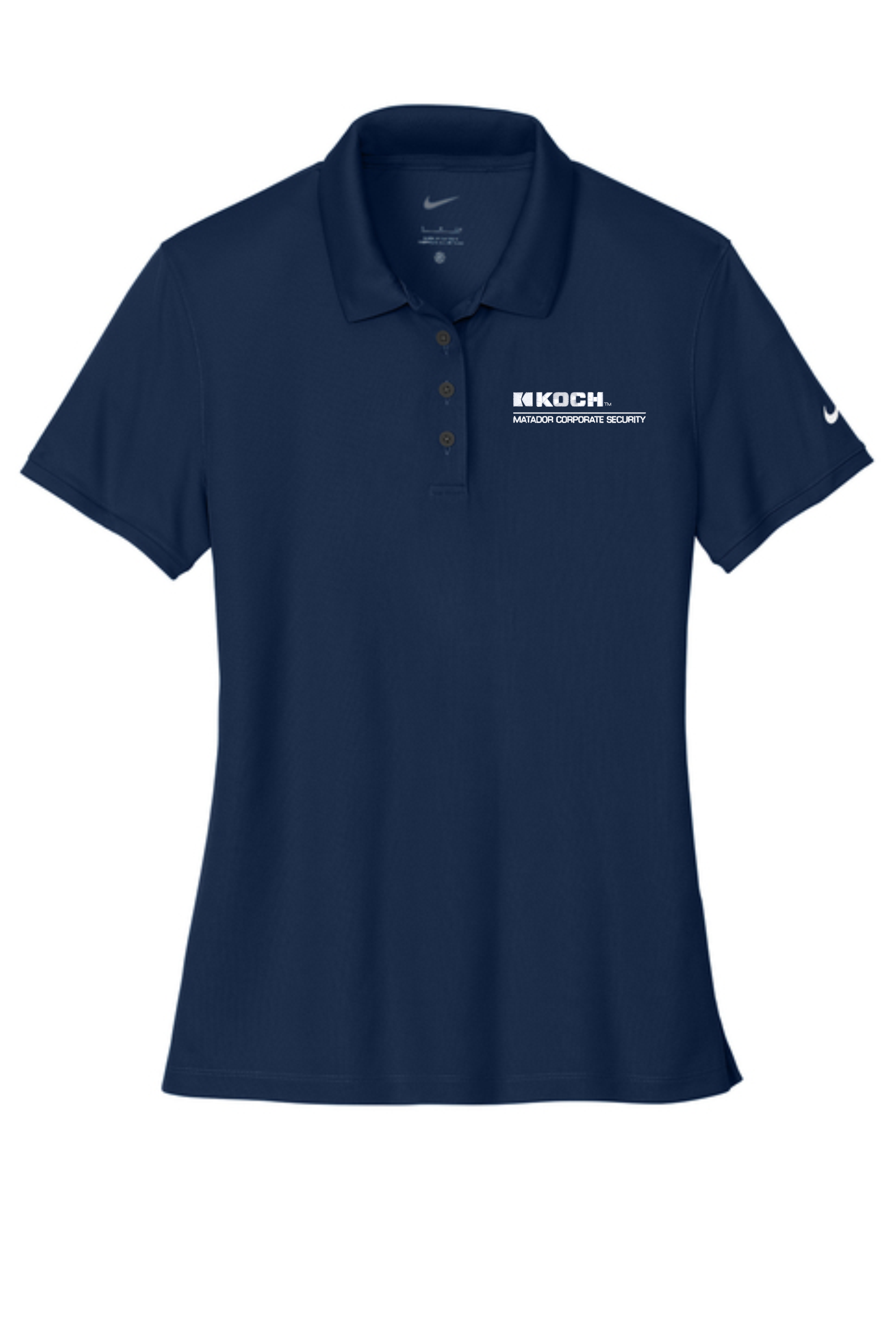 Nike NKDX6685 Women's Victory Solid Polo With Koch Text Embroidery