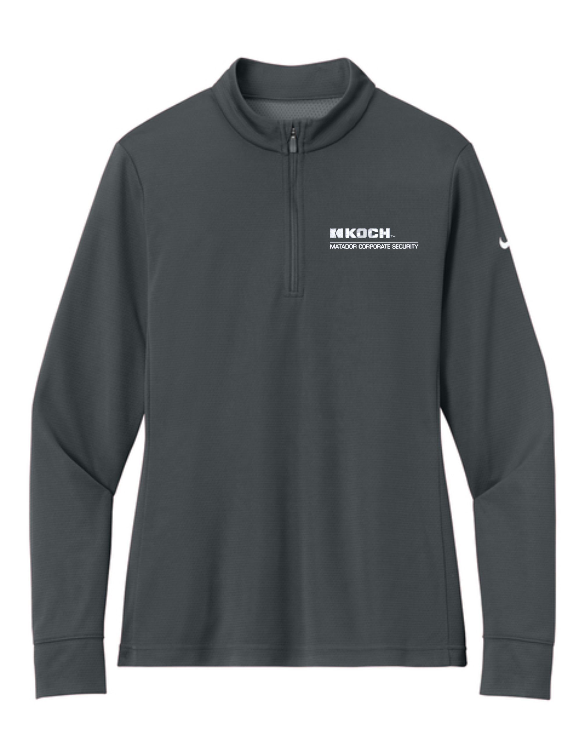 Nike Women's Essential 1/2-Zip Cover-Up NKHM7969 With Koch Text Embroidery