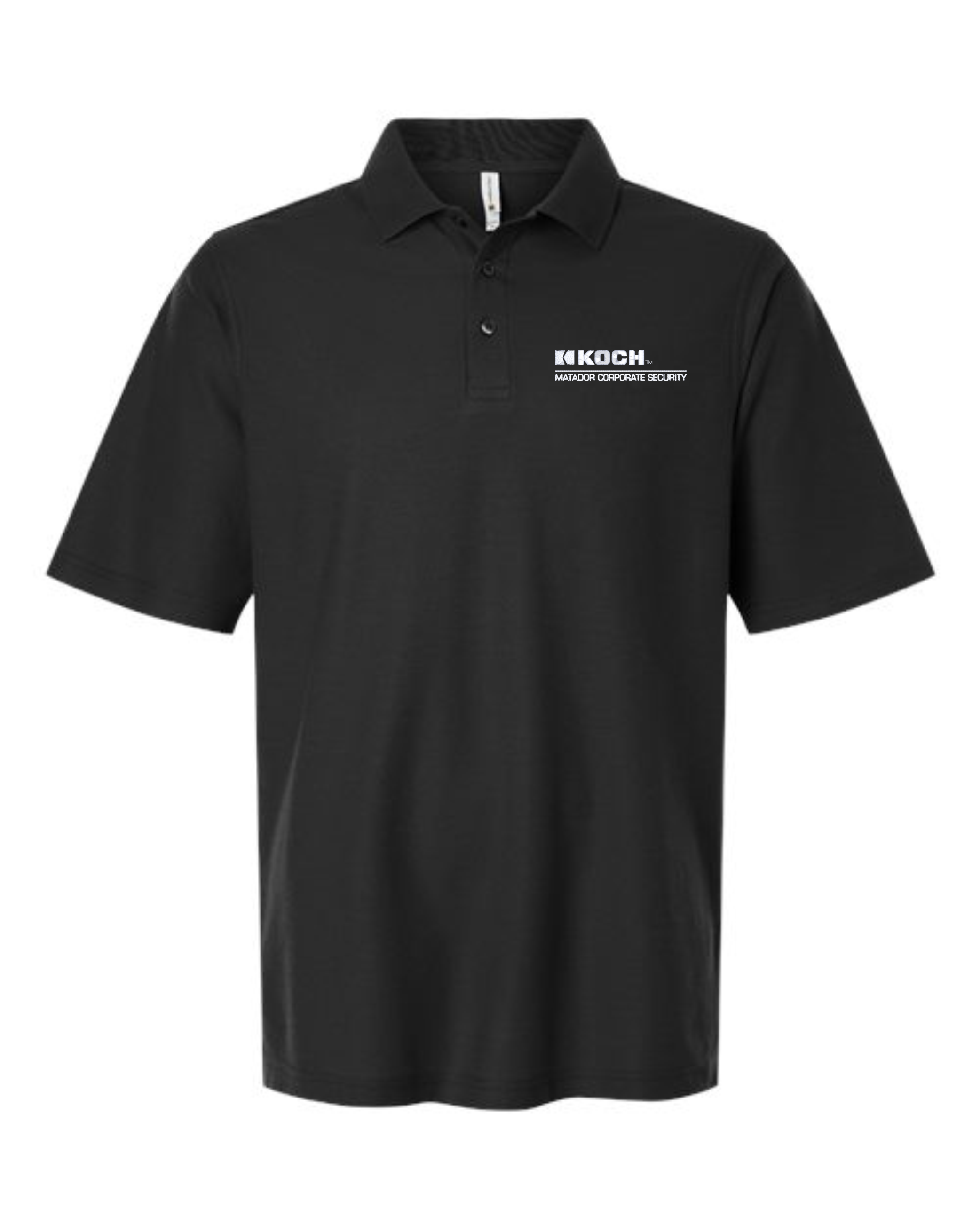 Harriton M105T Men's Tall Maverick CVC Pique Polo With Koch Text Embroidery