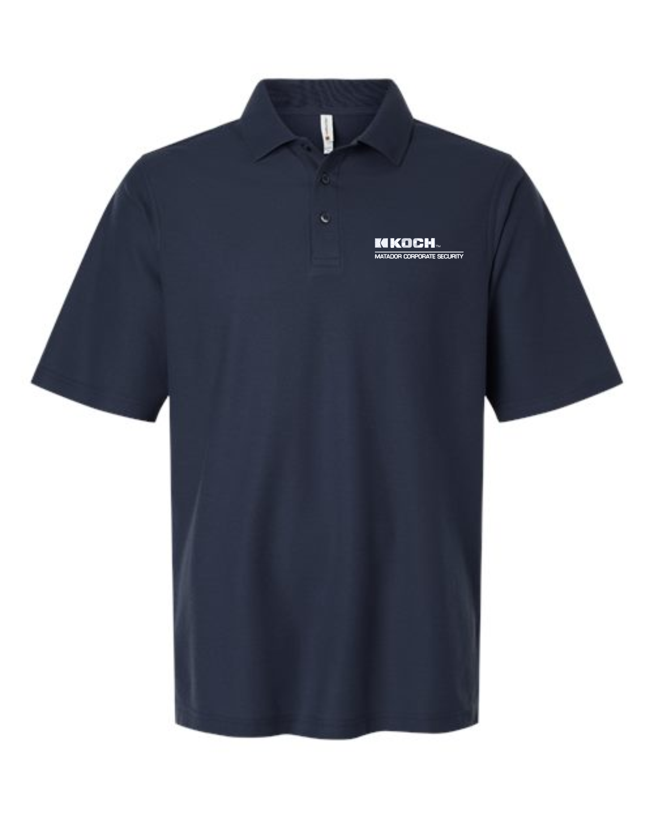 Harriton M105T Men's Tall Maverick CVC Pique Polo With Koch Text Embroidery