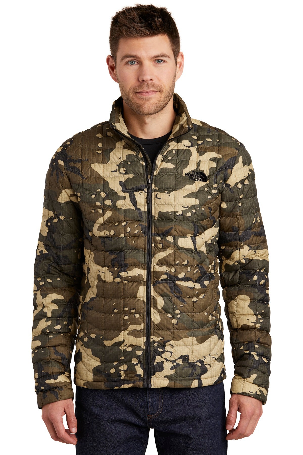 Model Burnt Olive Green Woodchip Camo Print