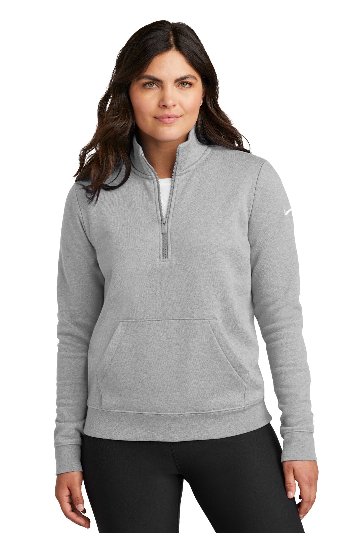 Nike NKDX6720 Women's Club Fleece Sleeve Swoosh 1/2-Zip With Custom Embroidery