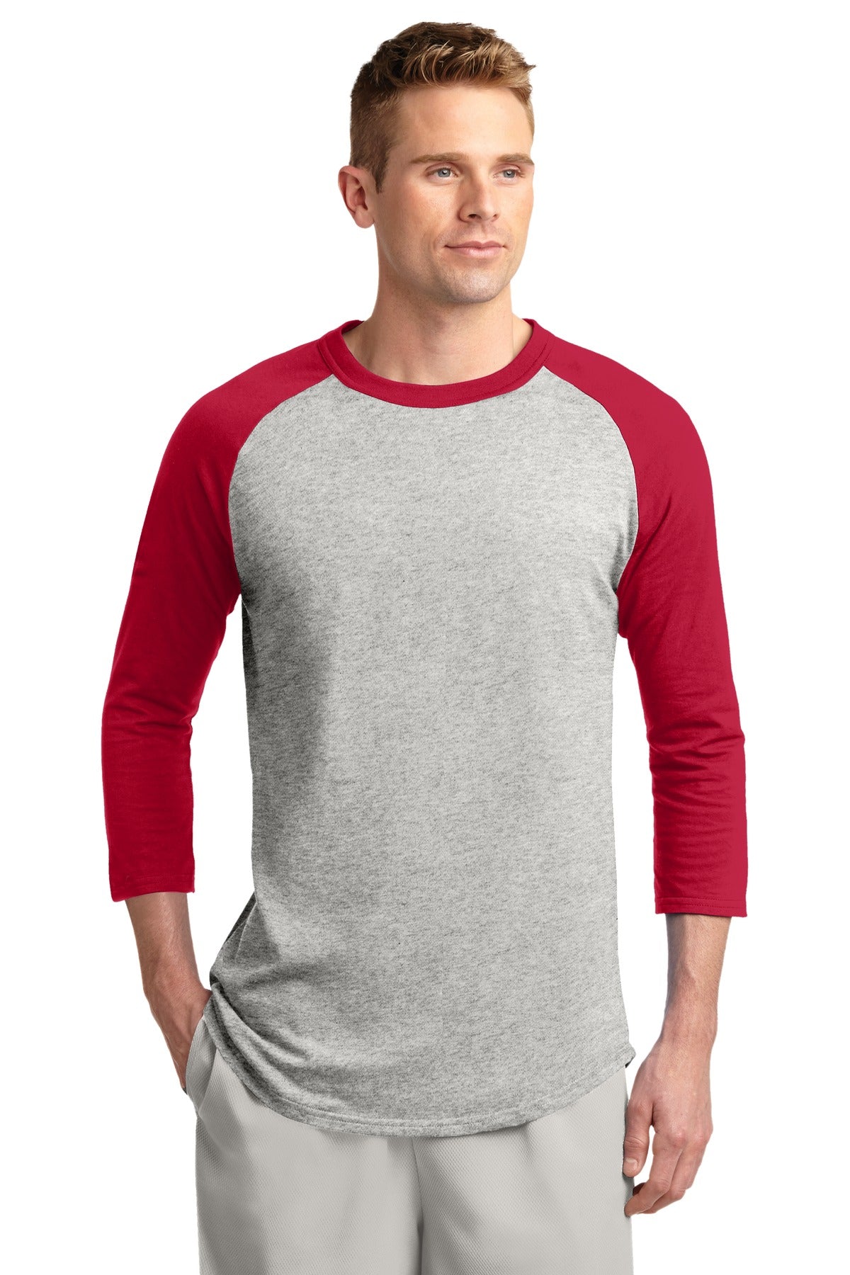 Model Heather Grey/ Red