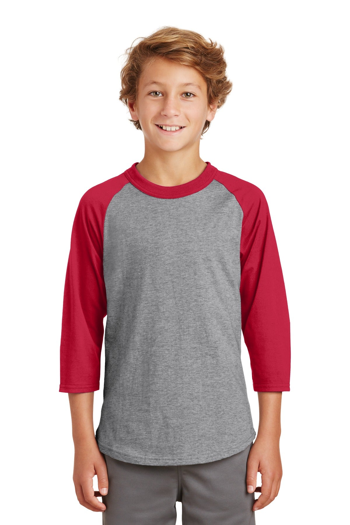 Model Heather Grey/ Red