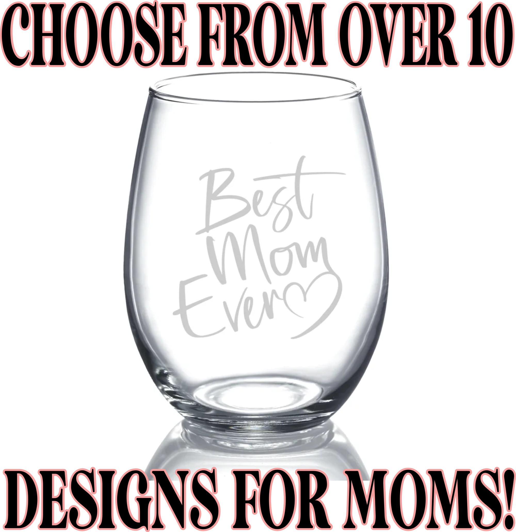 Cute & Funny Mom Themed Stemless Wine Glasses In 3 Sizes