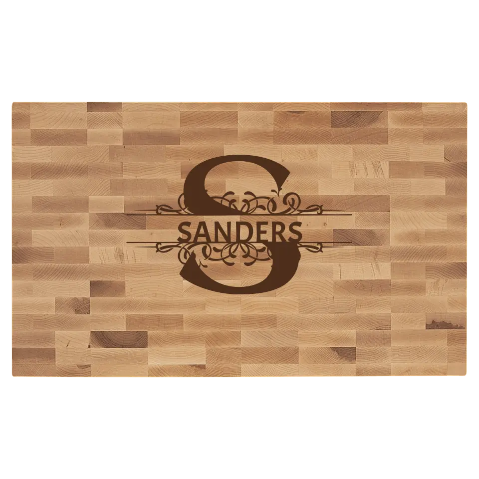 Maple Butcherblock Cutting Board - Personalized Monogram Last Name