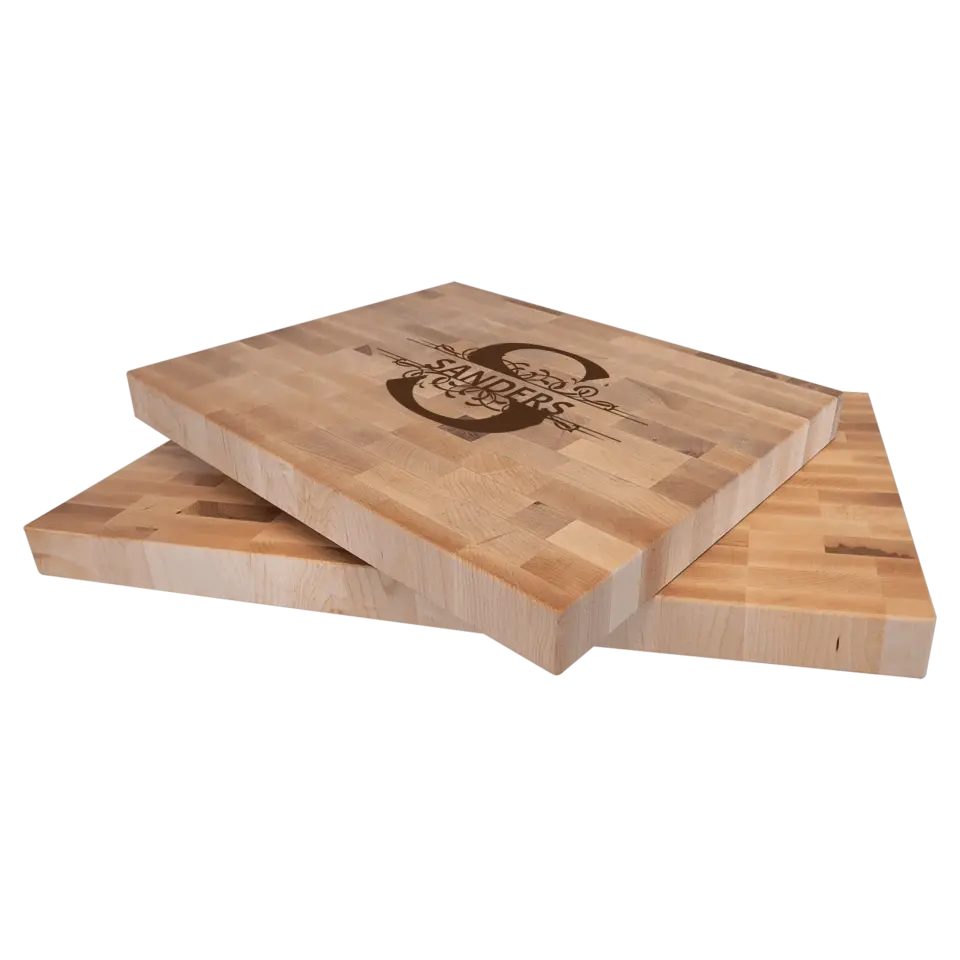 Maple Butcherblock Cutting Board - Personalized Monogram Last Name