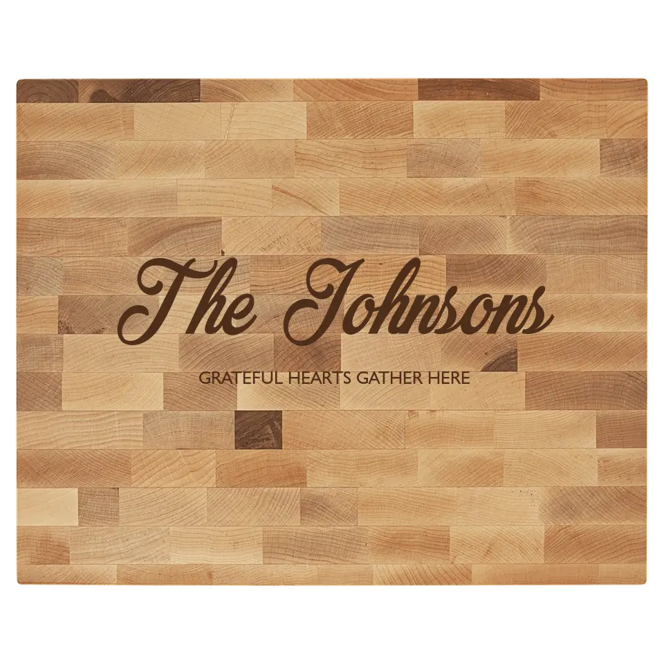 Maple Butcherblock Cutting Board - Personalized Family Slogan