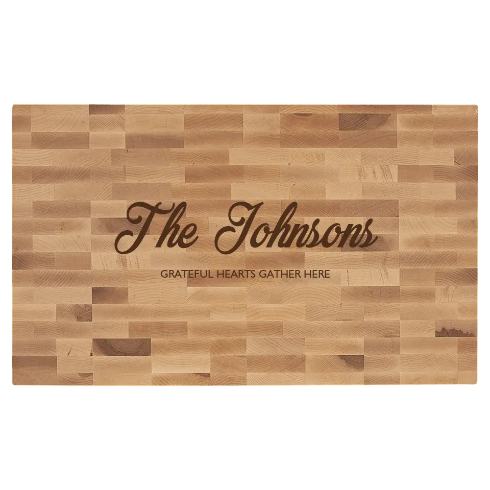 Maple Butcherblock Cutting Board - Personalized Family Slogan