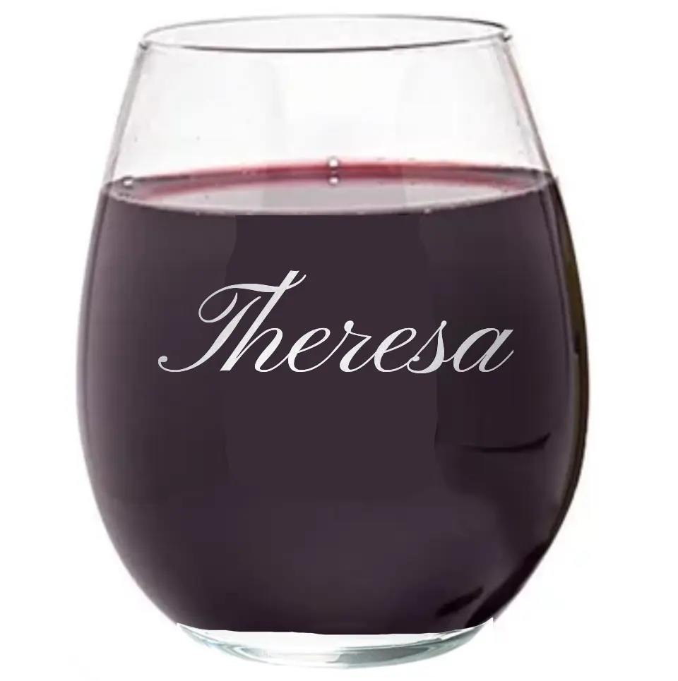 Stemless Wine Glass - Laser Engraved Name