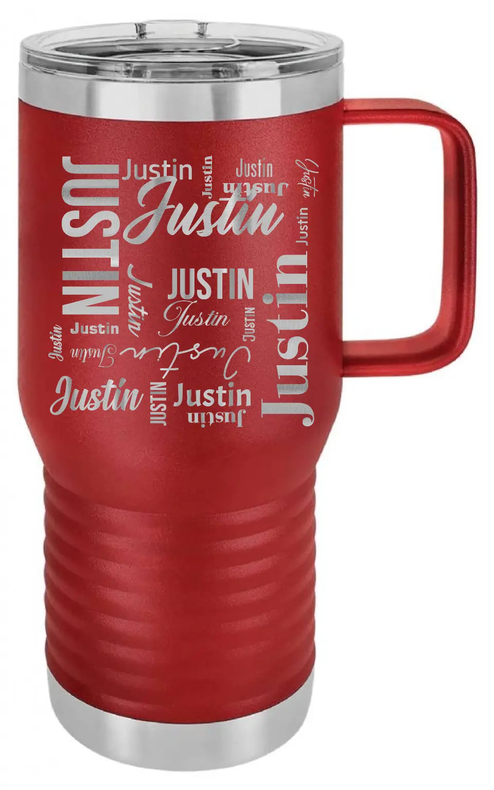 Double Walled Vacuum Insulated Travel Mug - Medium First Name On Repeat