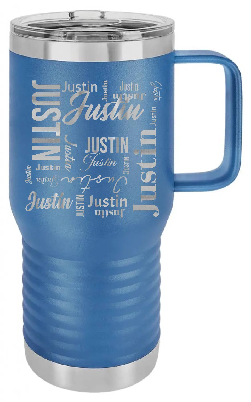 Double Walled Vacuum Insulated Travel Mug - Medium First Name On Repeat