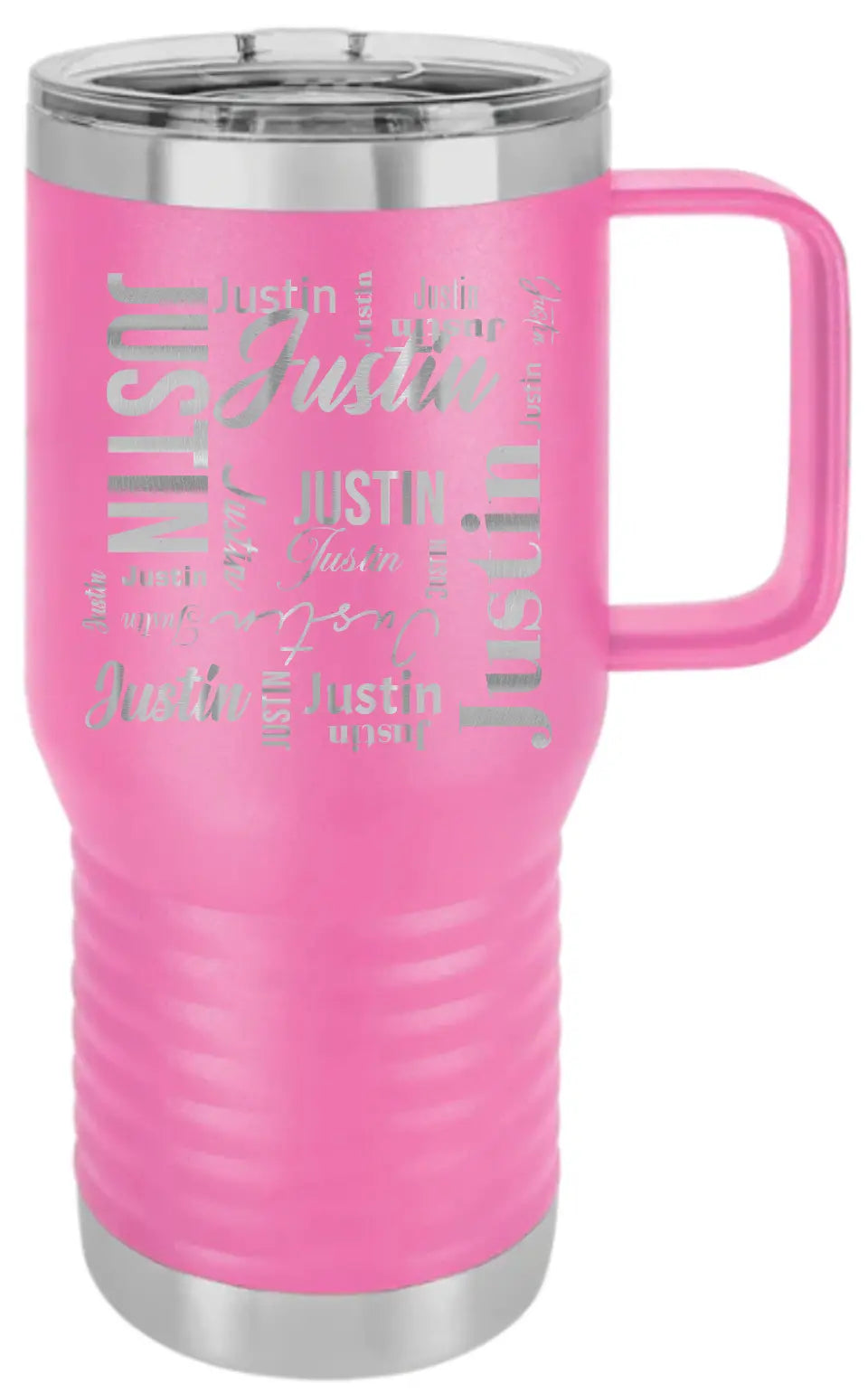 Double Walled Vacuum Insulated Travel Mug - Medium First Name On Repeat