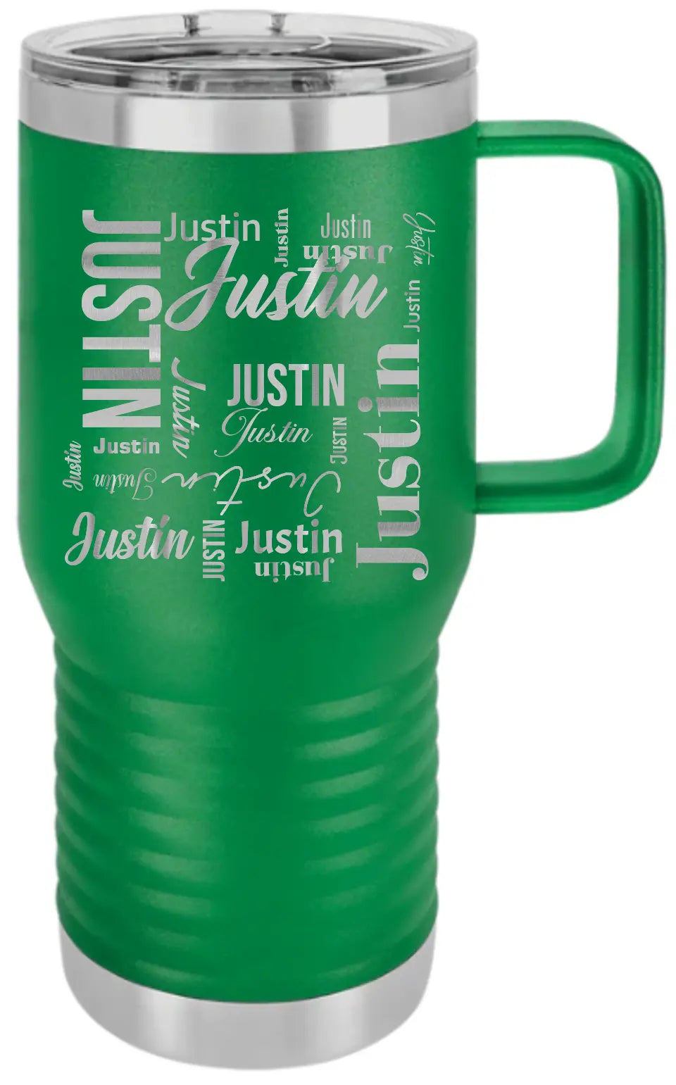 Double Walled Vacuum Insulated Travel Mug - Medium First Name On Repeat