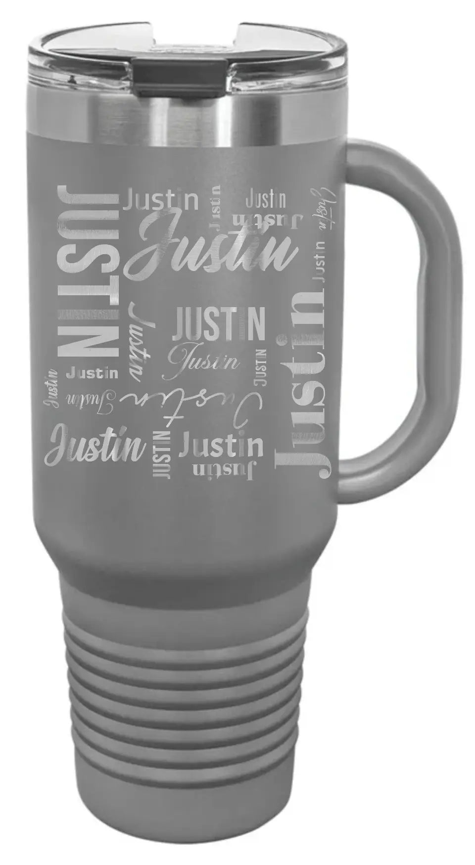 Double Walled Vacuum Insulated Travel Mug - Medium First Name On Repeat