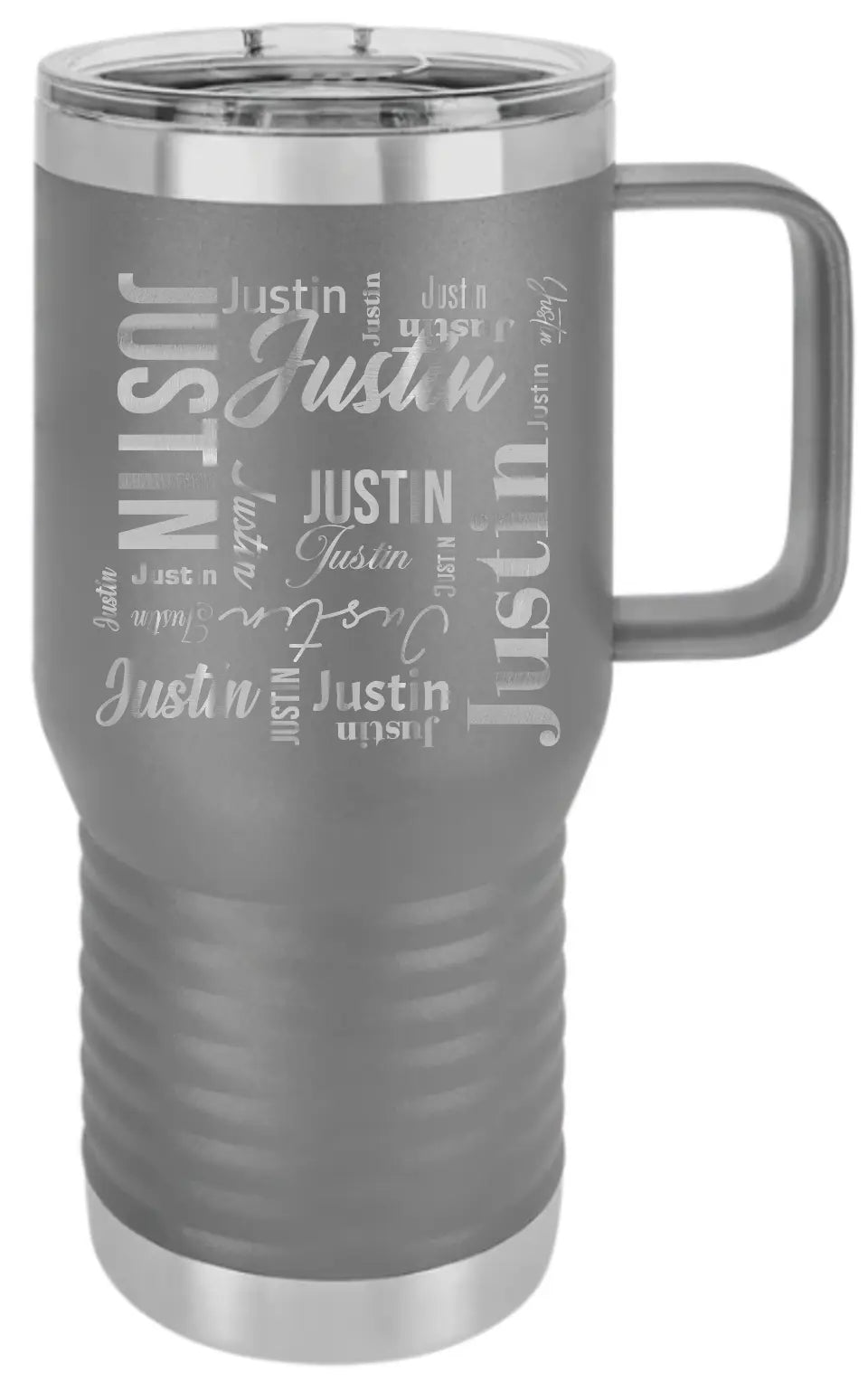 Double Walled Vacuum Insulated Travel Mug - Medium First Name On Repeat