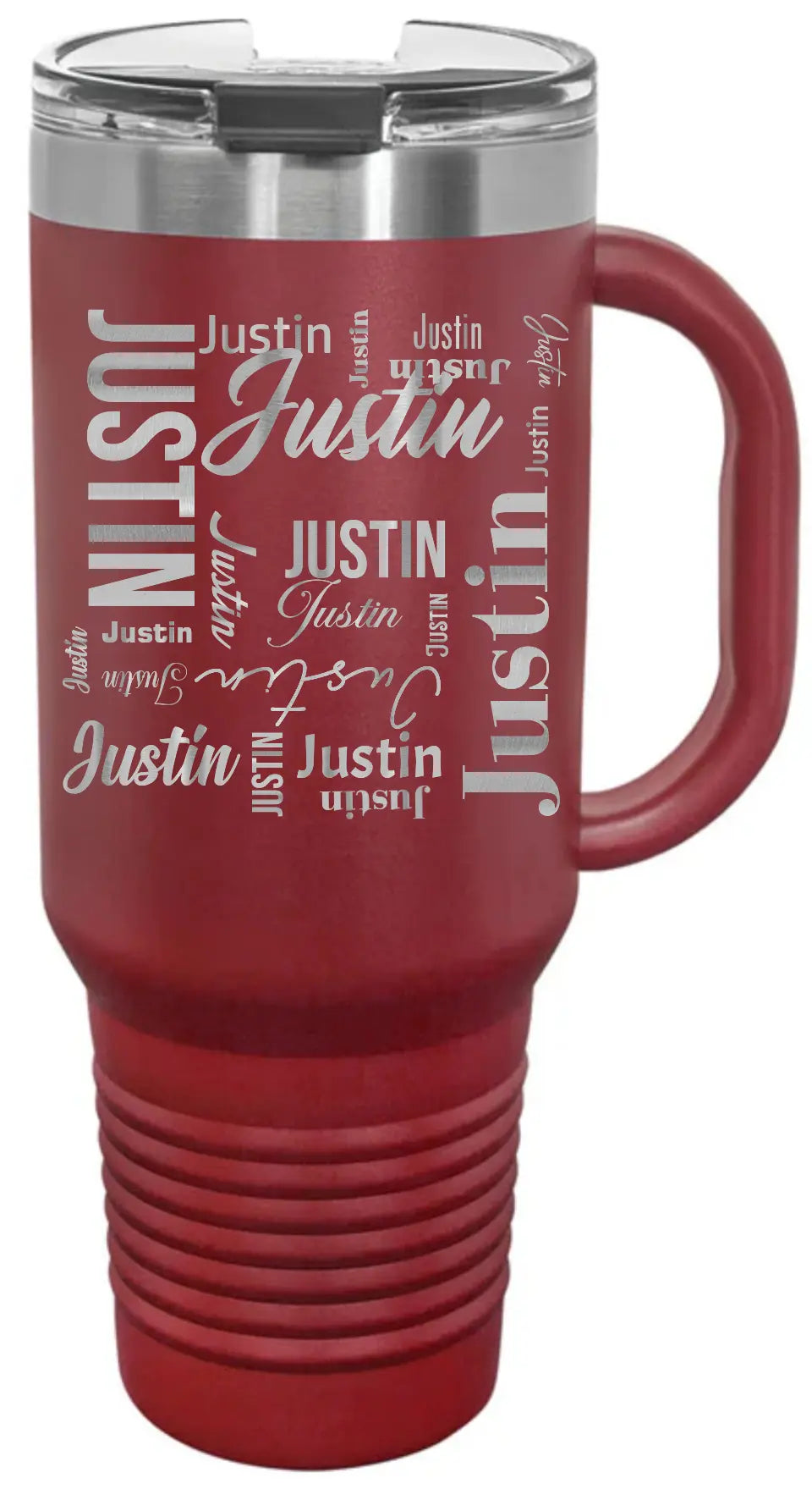 Double Walled Vacuum Insulated Travel Mug - Medium First Name On Repeat