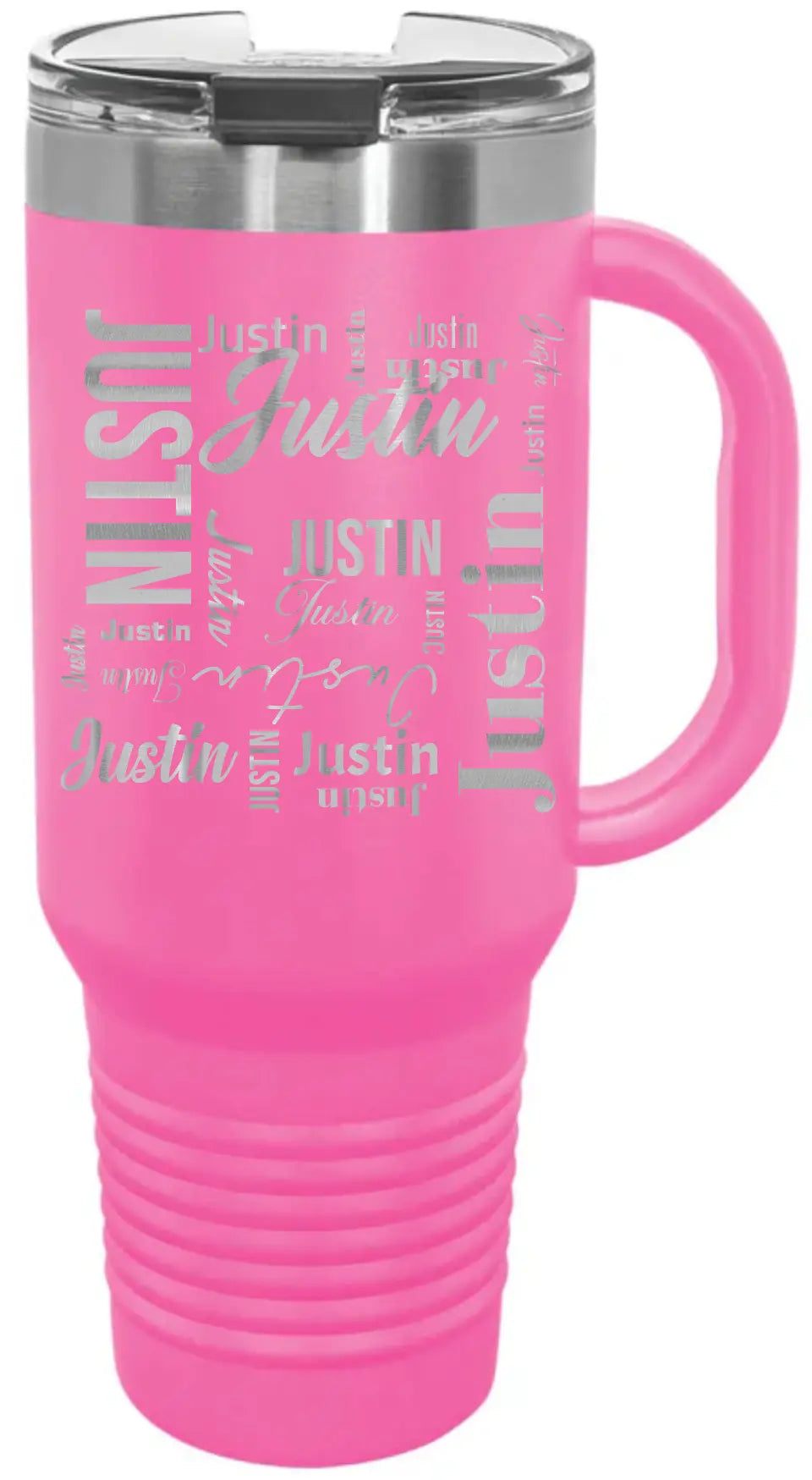 Double Walled Vacuum Insulated Travel Mug - Medium First Name On Repeat