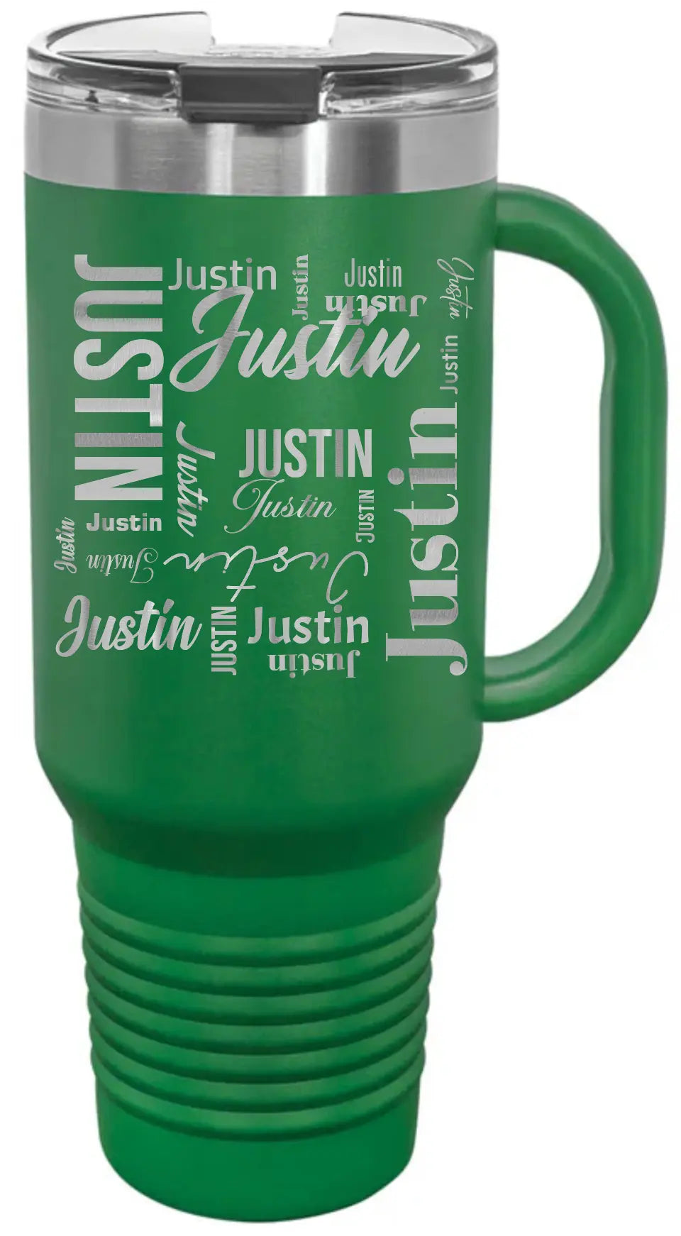 Double Walled Vacuum Insulated Travel Mug - Medium First Name On Repeat