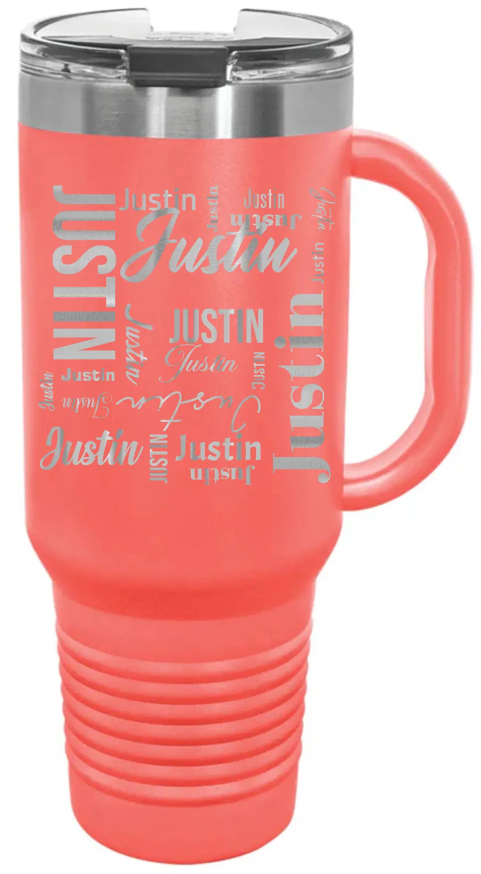 Double Walled Vacuum Insulated Travel Mug - Medium First Name On Repeat