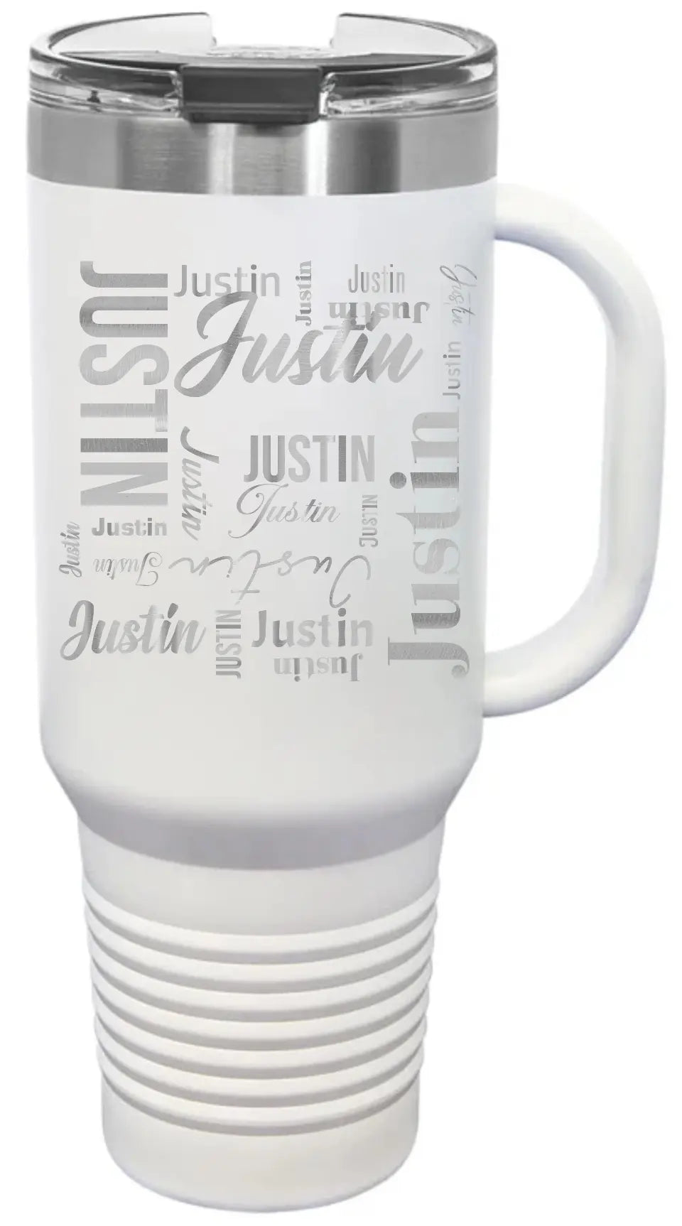 Double Walled Vacuum Insulated Travel Mug - Medium First Name On Repeat