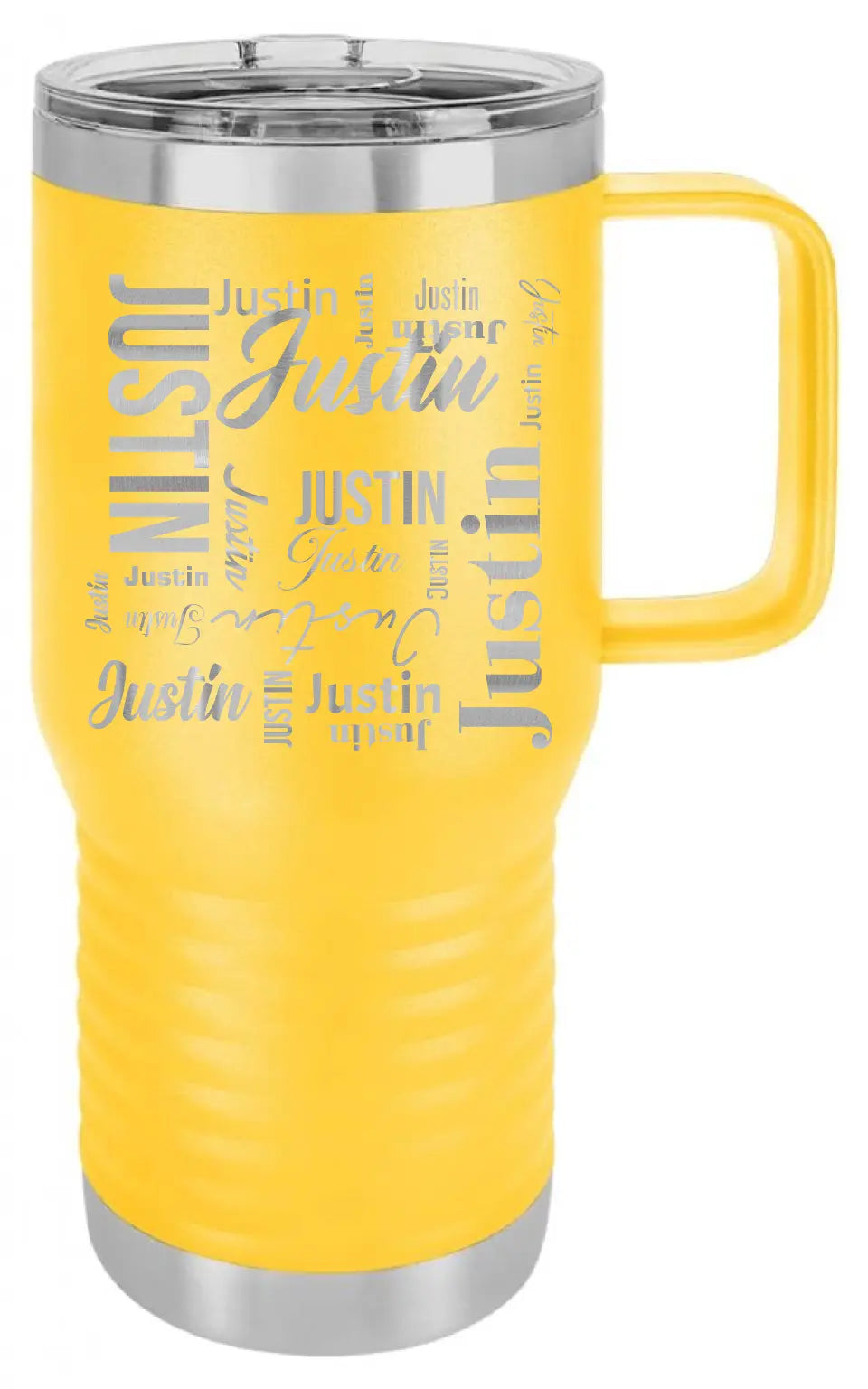 Double Walled Vacuum Insulated Travel Mug - Medium First Name On Repeat
