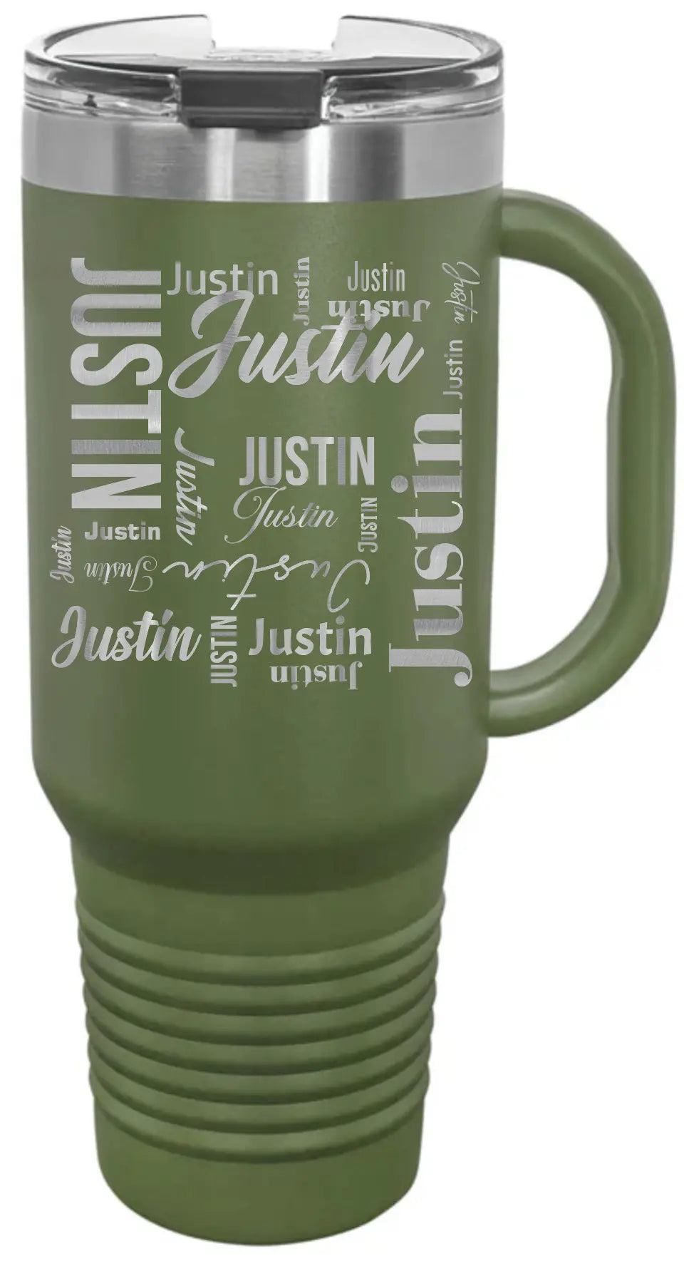 Double Walled Vacuum Insulated Travel Mug - Medium First Name On Repeat