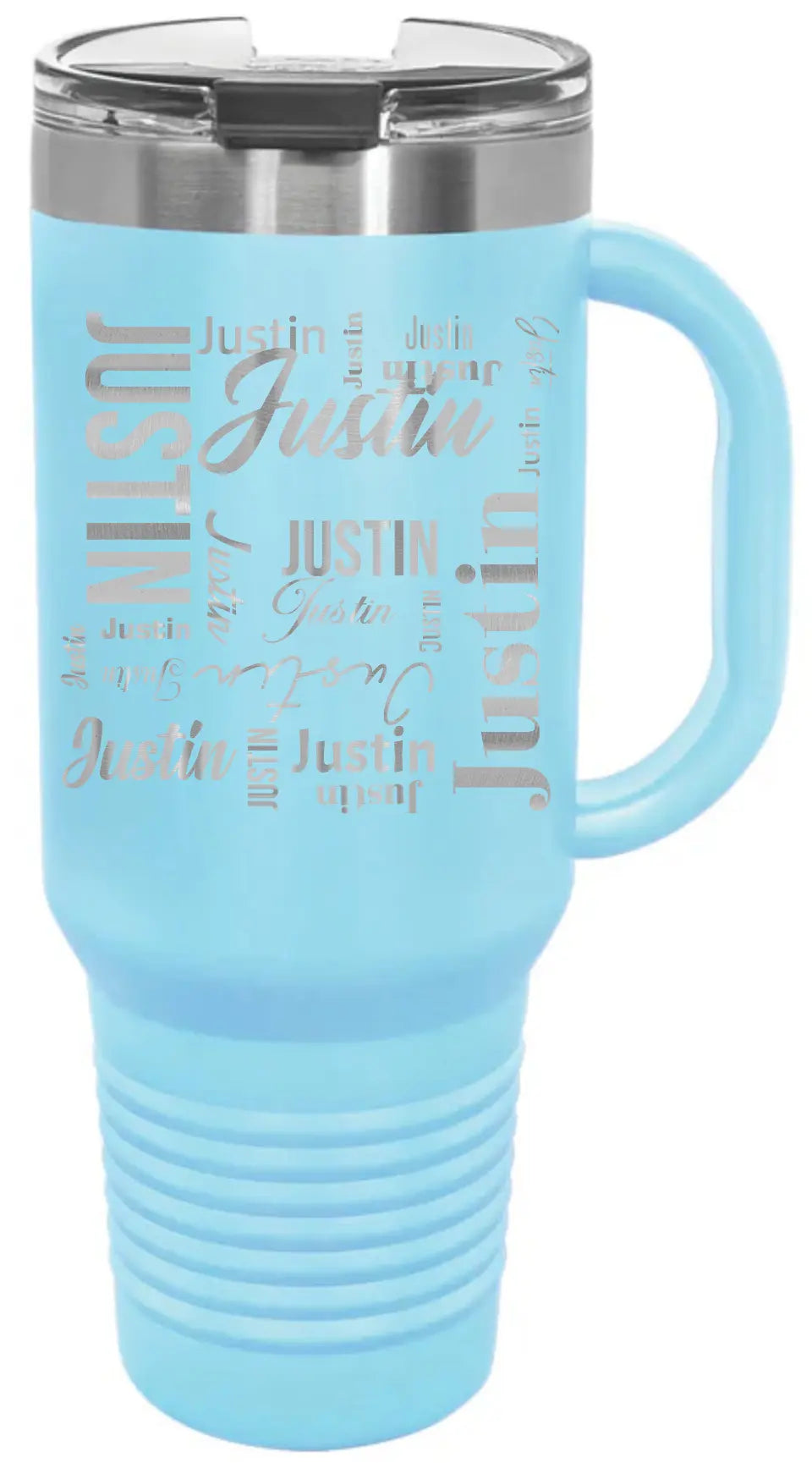 Double Walled Vacuum Insulated Travel Mug - Medium First Name On Repeat