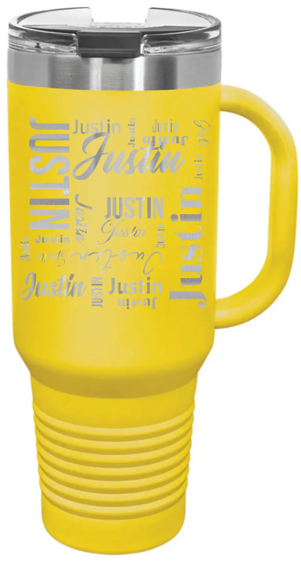 Double Walled Vacuum Insulated Travel Mug - Medium First Name On Repeat