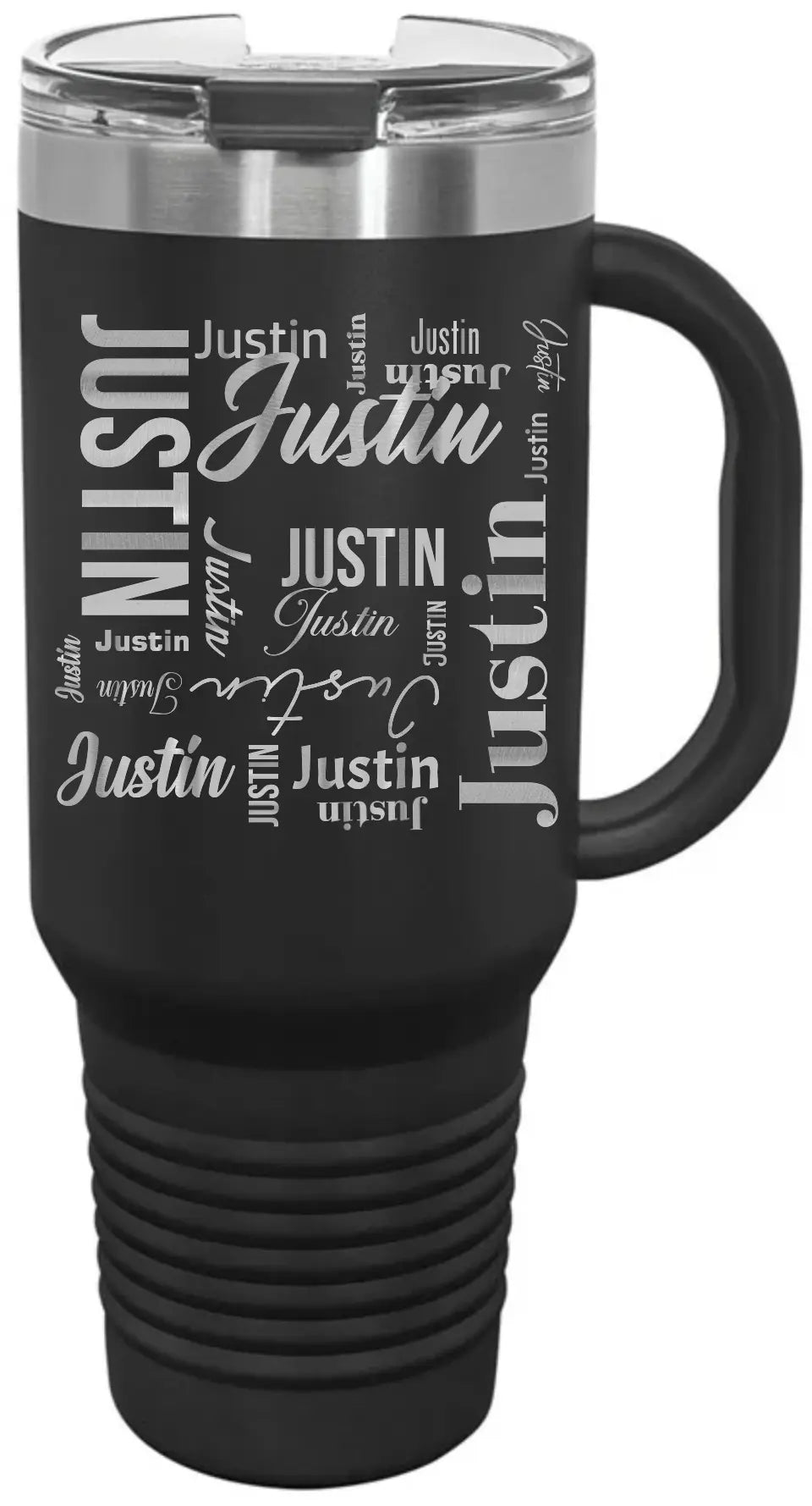 Double Walled Vacuum Insulated Travel Mug - Medium First Name On Repeat
