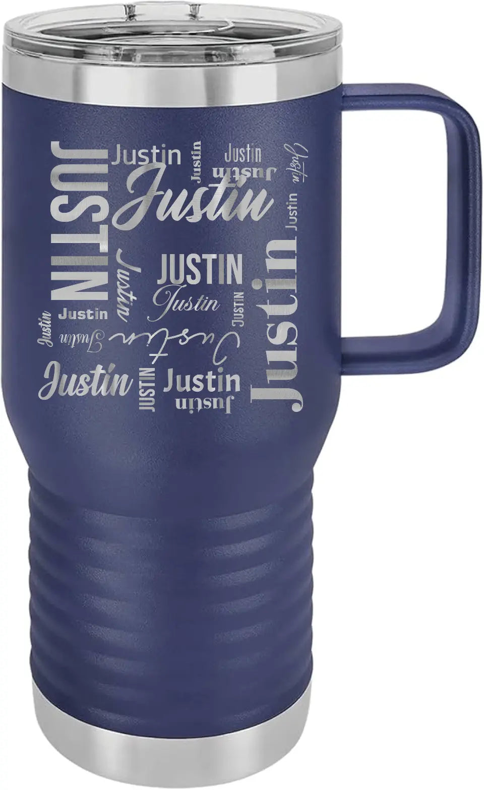 Double Walled Vacuum Insulated Travel Mug - Medium First Name On Repeat