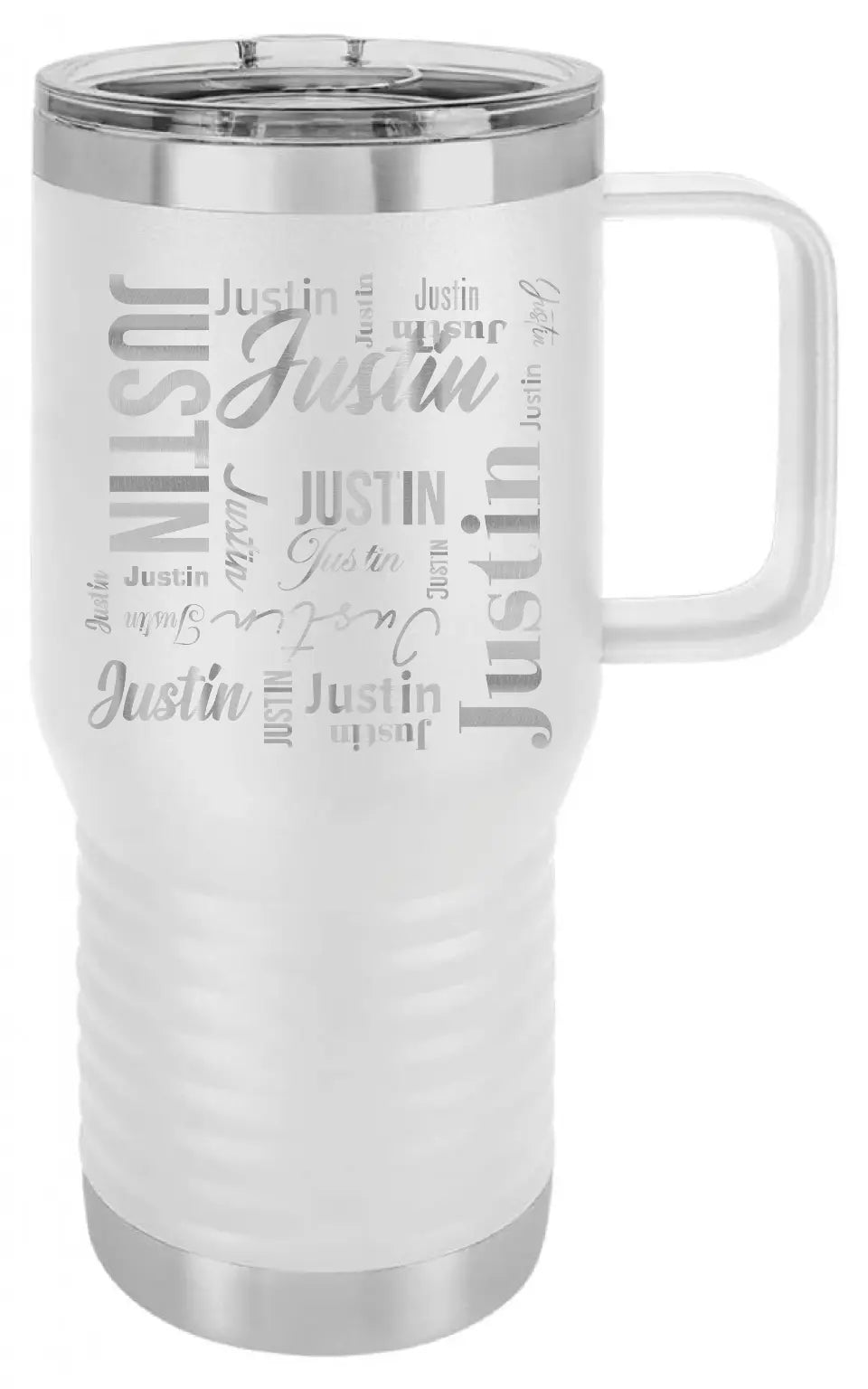 Double Walled Vacuum Insulated Travel Mug - Medium First Name On Repeat